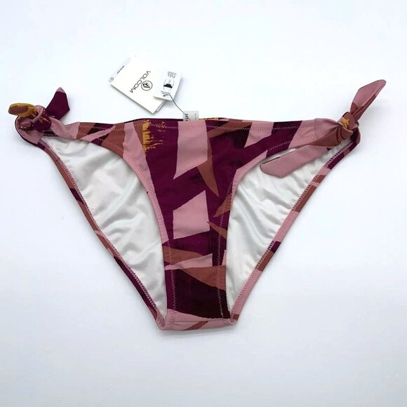 Volcom Bikini Bottom Womens Large Palm Urself Tie Side Full Coverage New - Picture 6 of 6